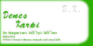 denes karpi business card